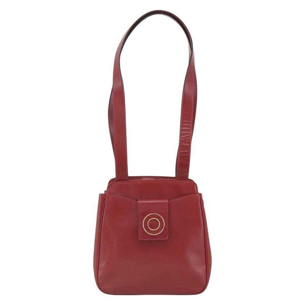 Celine Leather Circle Tote Bag Gold Bordeaux